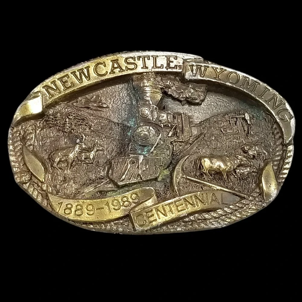 Newcastle Wyoming‎ Centennial Belt Buckle 1889 1989 Limited Edition Dart Inc USA
